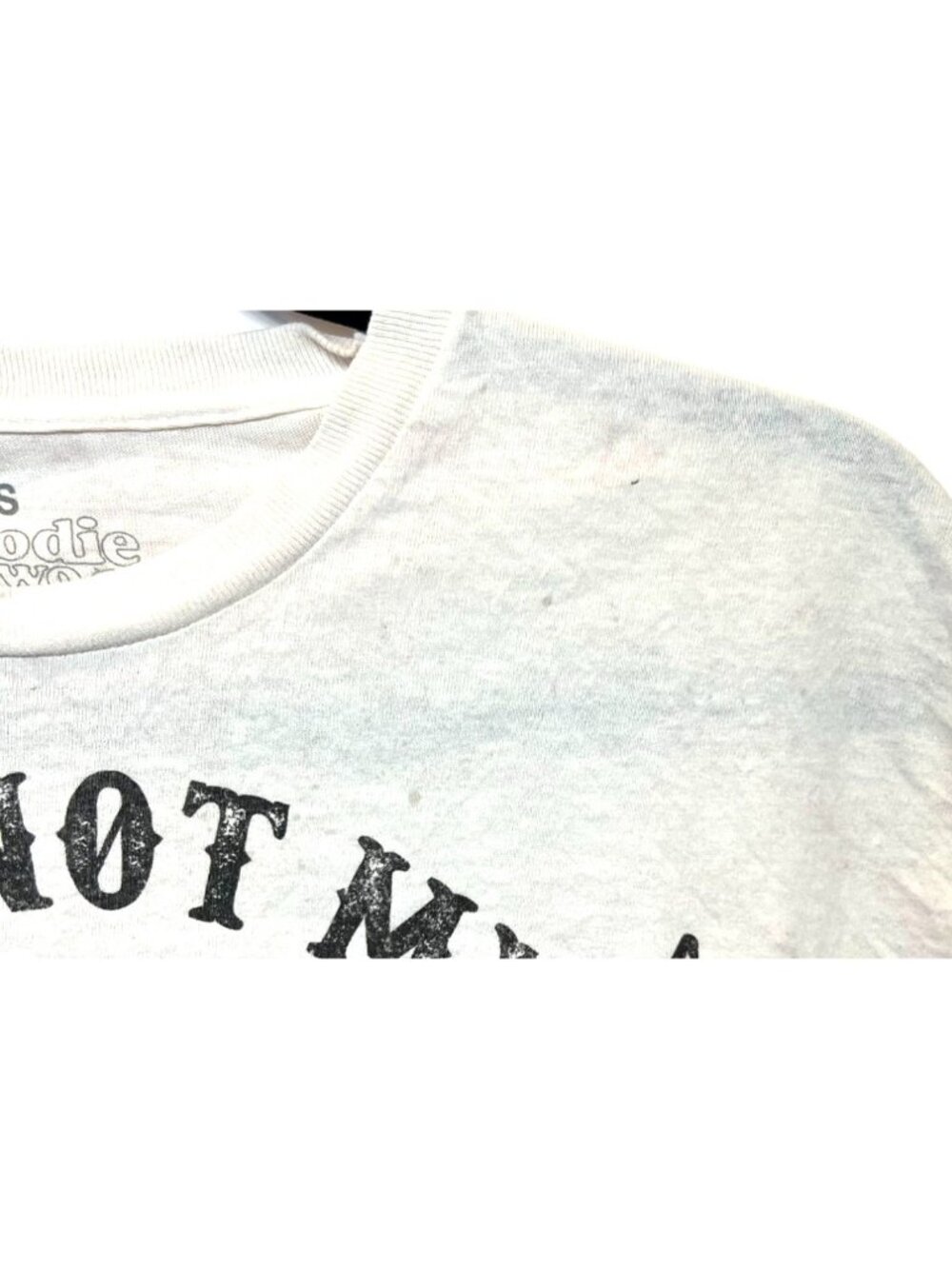 Goodie Two Sleeves Distressed Cropped Tee "Its Not My First Rodeo" Size Small - Picture 5 of 6